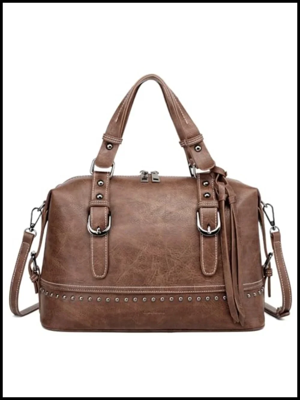 Vintage Doctor Satchel Crossbody Bag Faux Leather Purse for Women Adjustable